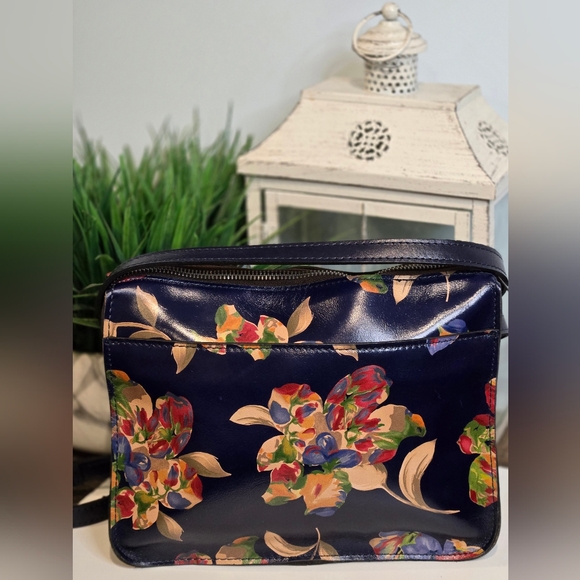 Patricia Nash Navy & Floral Crossbody Bag - Picture 4 of 9